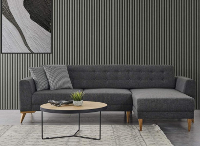 Luxury Corner sofa L-shape modern Gray Couch Designer Furniture Living room